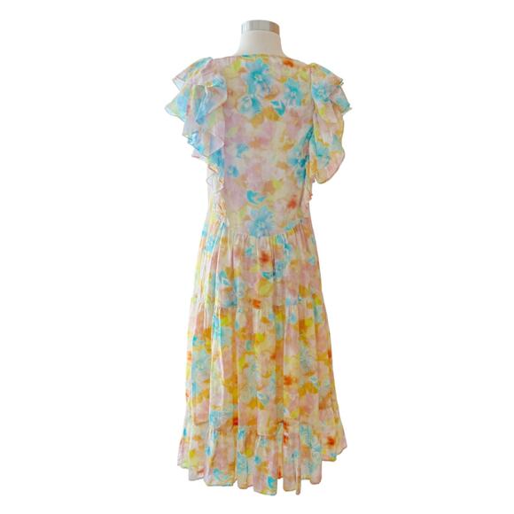 ROLLER RABBIT Ondine Dress Sandrio Floral Multicolor Pastels Cotton Silk Small - Picture 11 of 12